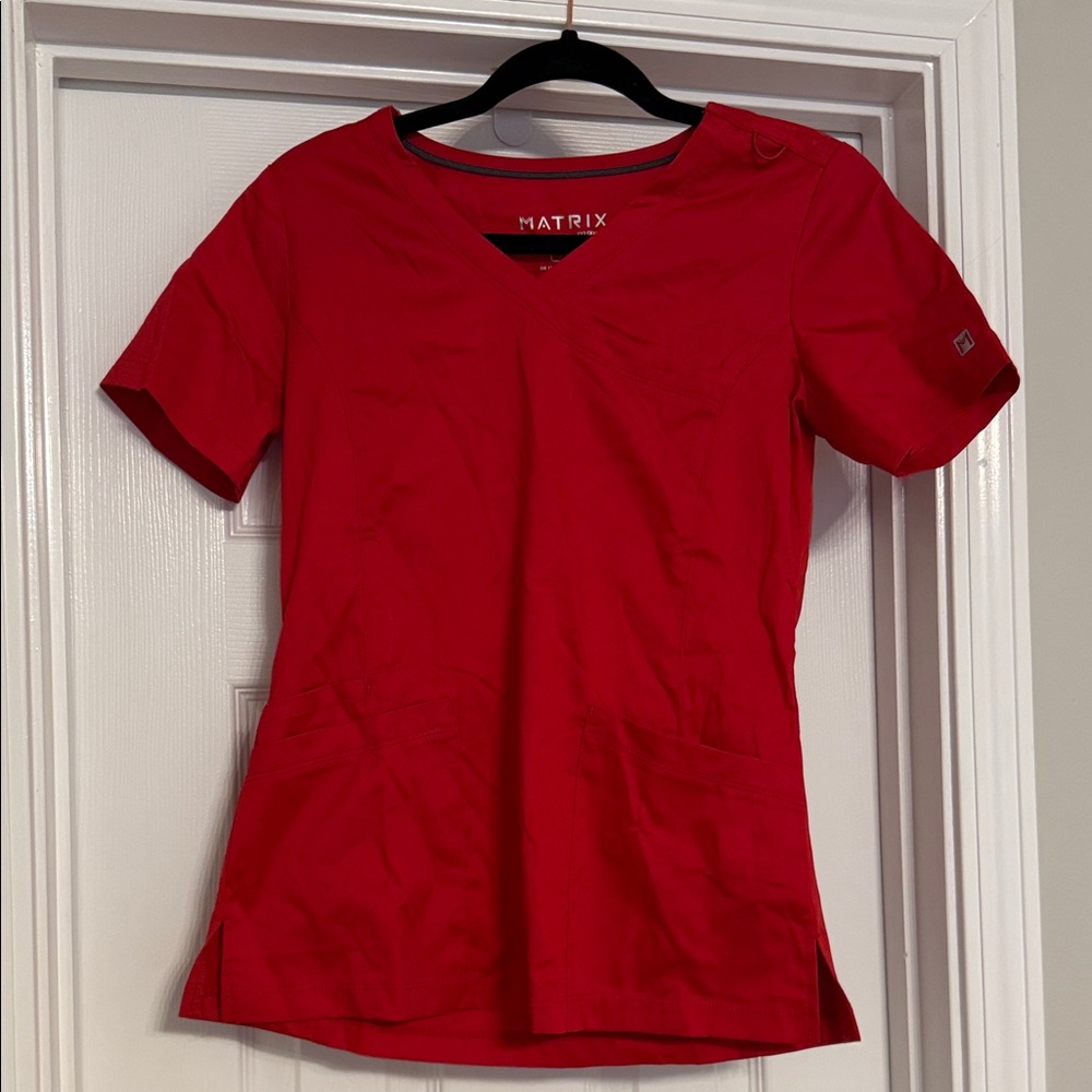 Matix Women's Vibrant Red Short Sleeve Scrub Top